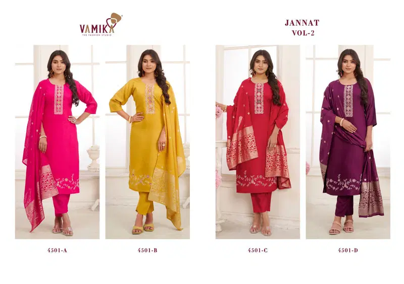 Jannat Vol 2 By Vamika Viscose Readymade Suits Wholesale Shop In Surat
